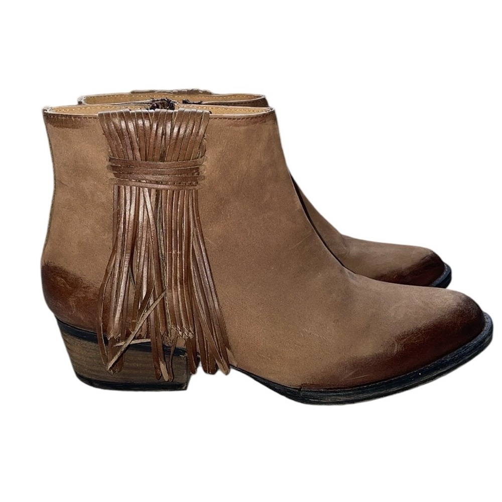 Corral Circle G Women's Fringe TAN BROWN Nubuck Booties, Size 10M